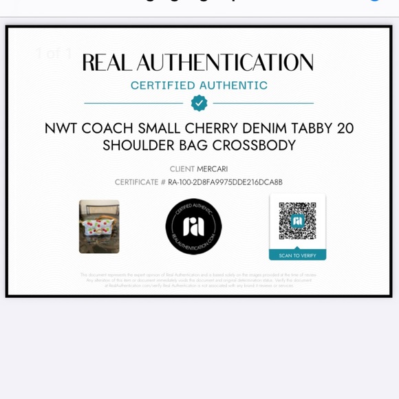 NWT Coach SMALL Cherry Denim Tabby 20 Shoulder Bag Crossbody - Picture 16 of 16